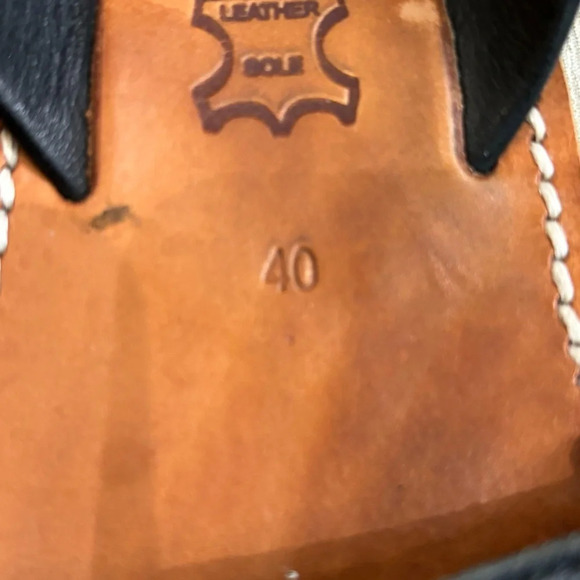 RIA Sz 40 Handmade Leather Avarca Style Made in Spain Slip On Peep Toe Sandals - Picture 5 of 10